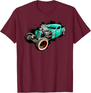 Rust Bucket Outline Funny Hot Retro Rod Diesel Cars Gift Men T-Shirt - T-Shirt | Maroon