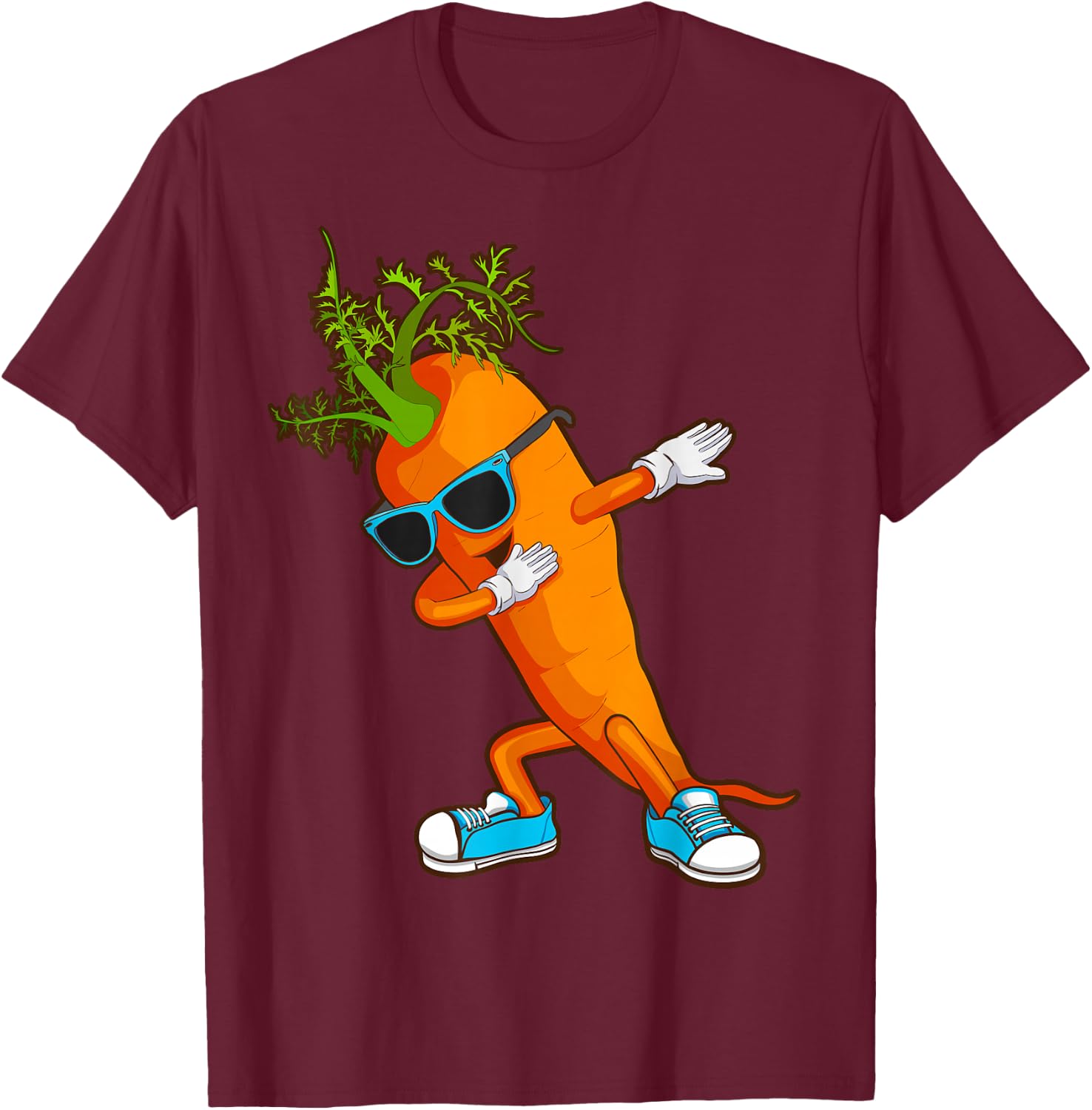 Funny Dabbing Carrot Gift | Cute Vegetable Lover Men Women T-Shirt - T-Shirt | Maroon