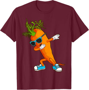 Funny Dabbing Carrot Gift | Cute Vegetable Lover Men Women T-Shirt - T-Shirt | Maroon