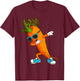 Funny Dabbing Carrot Gift | Cute Vegetable Lover Men Women T-Shirt - T-Shirt | Maroon