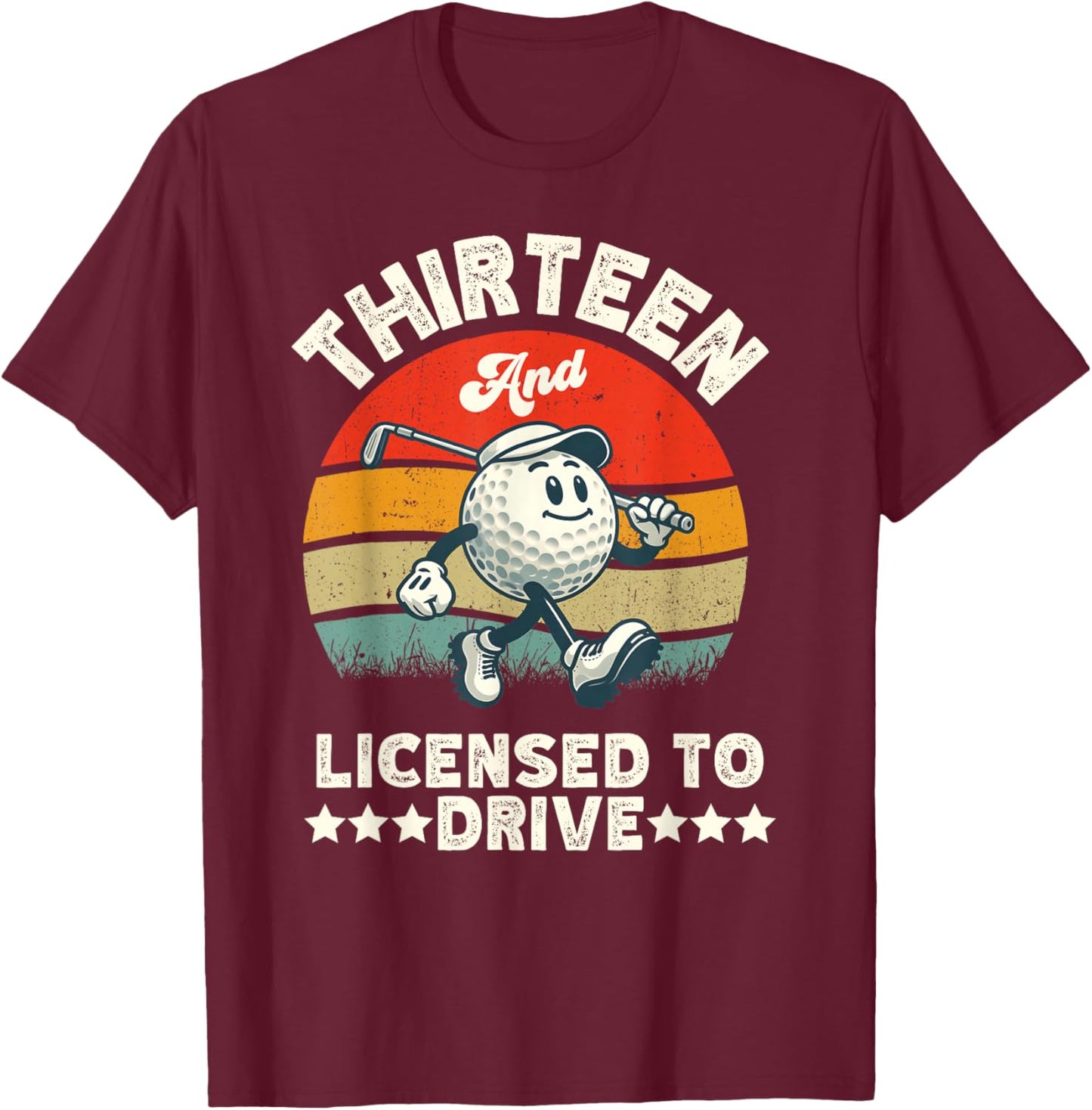 13th Birthday Golf Boys Birthday Par 13 Year Old Teen T-Shirt - T-Shirt | Maroon