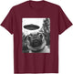 Funny Pug Selfie with UFO T-Shirt - T-Shirt | Maroon