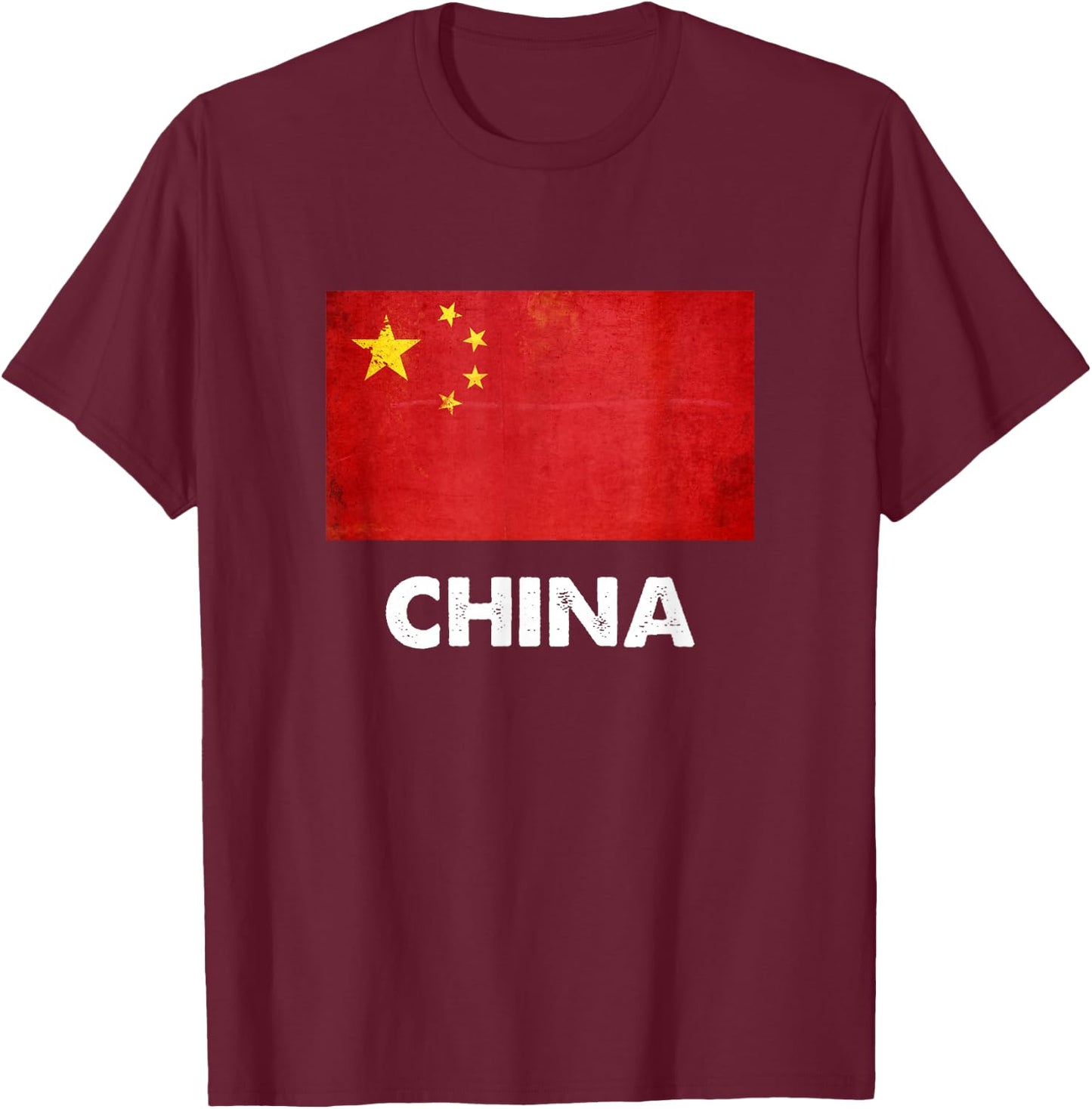 China Flag Shirt | Chinese T-Shirt - T-Shirt | Maroon