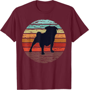 Pug Pug T-Shirt - T-Shirt | Maroon