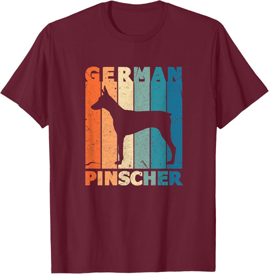 German Pinscher Vintage German Dog Owner Retro Gift Outfit T-Shirt - T-Shirt | Maroon