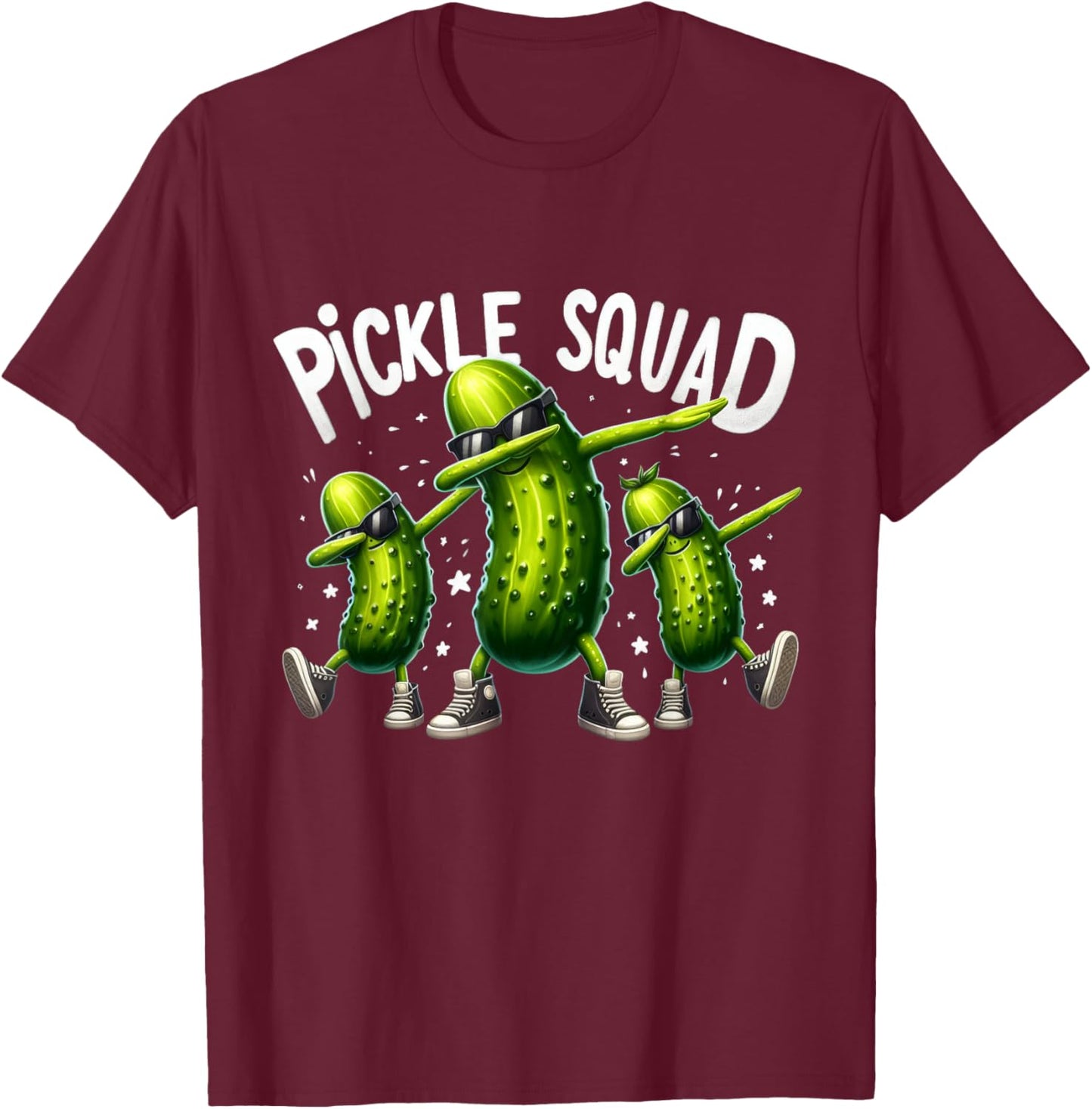 Pickle Squad Vegan Dill Big Dill Gang Lovers Pickle Lover T-Shirt - T-Shirt | Maroon