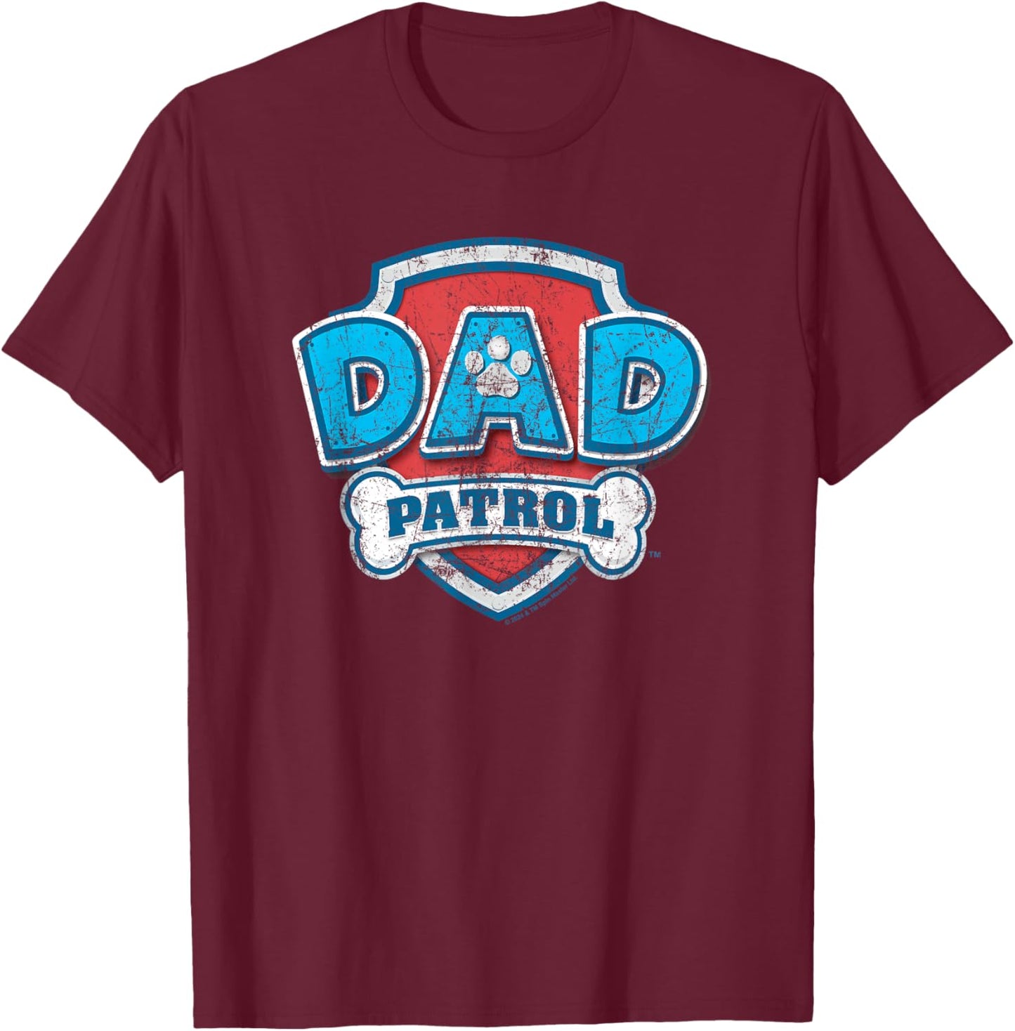 Paw Patrol Father's Day Dad Patrol T-Shirt - T-Shirt | Maroon