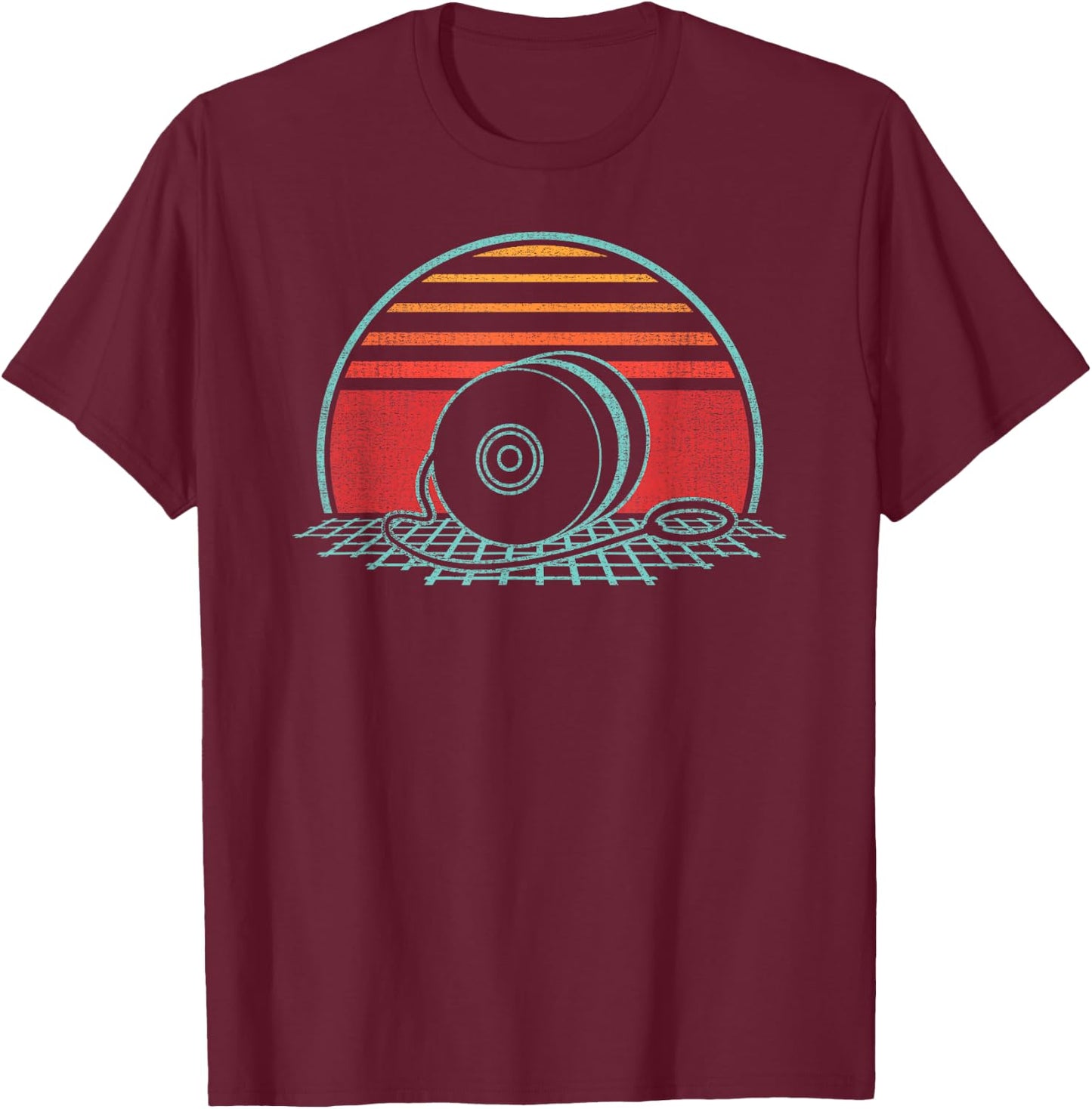 Yoyo Retro 80s Style T-Shirt - T-Shirt | Maroon