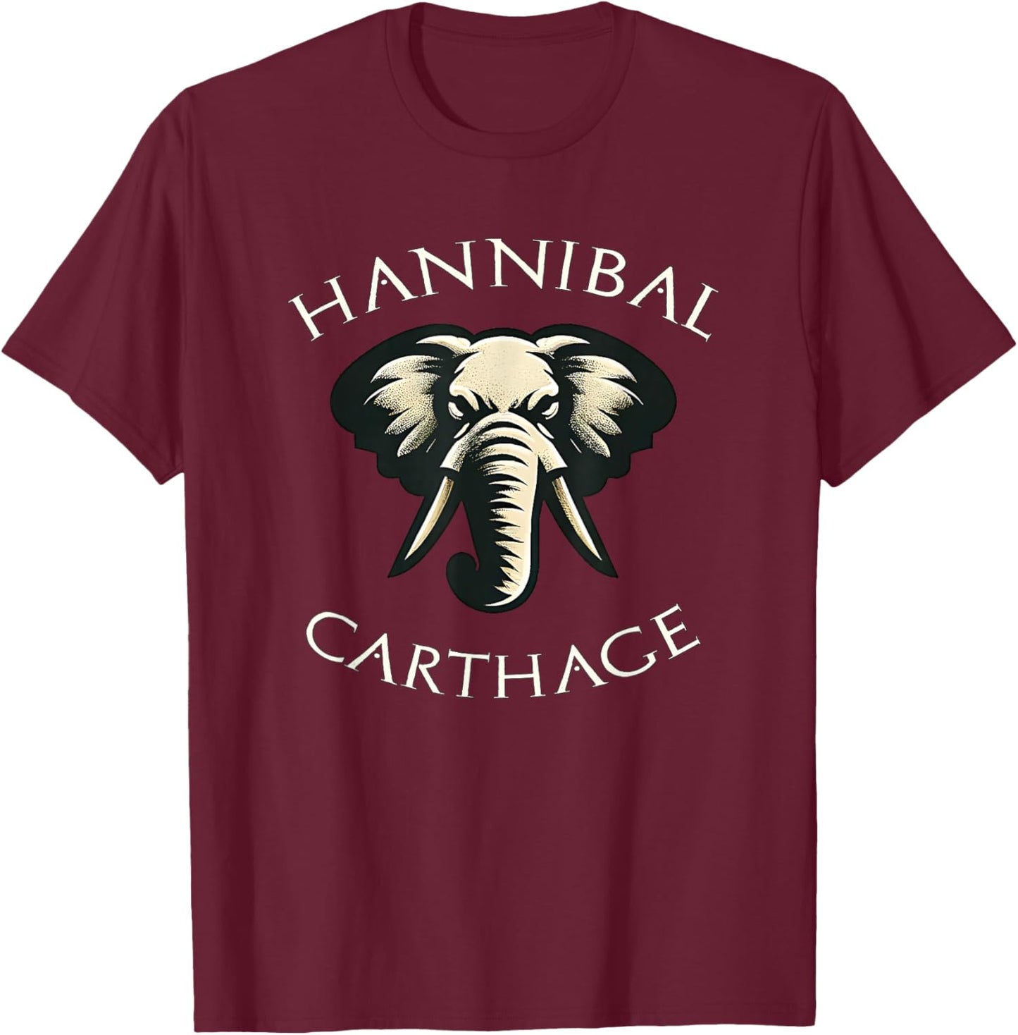 Hannibal Carthage War Elephant T-Shirt - T-Shirt | Maroon