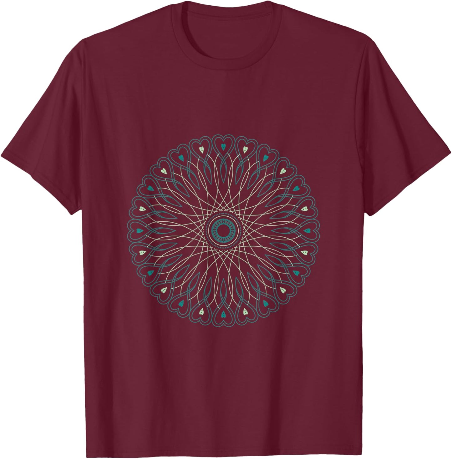 Dawali Hindu Mandala T-Shirt - T-Shirt | Maroon