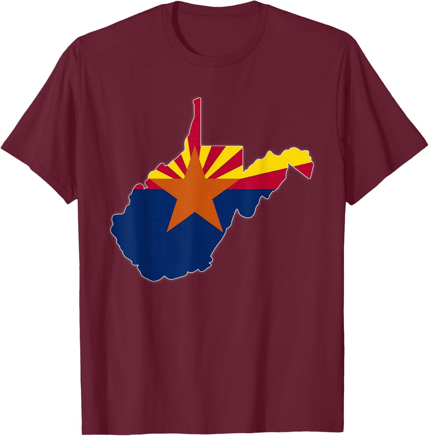 WEST VIRGINIA STATE MAP ARIZONA AZ Flag Roots Men Women Gift T-Shirt - T-Shirt | Maroon