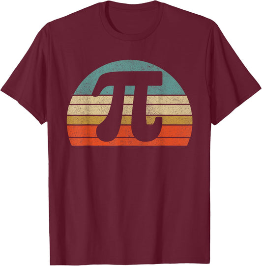 Funny Pi Day Vintage Nerd Geek Pie 3.14 Cute Sunset Diy T-Shirt - T-Shirt | Maroon