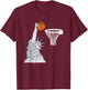 Liberty Dunk 4th Of July Basketball Funny Patriotic American T-Shirt - T-Shirt | Maroon
