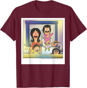 Bob's Burgers Belcher Family Portrait T-Shirt - T-Shirt | Maroon