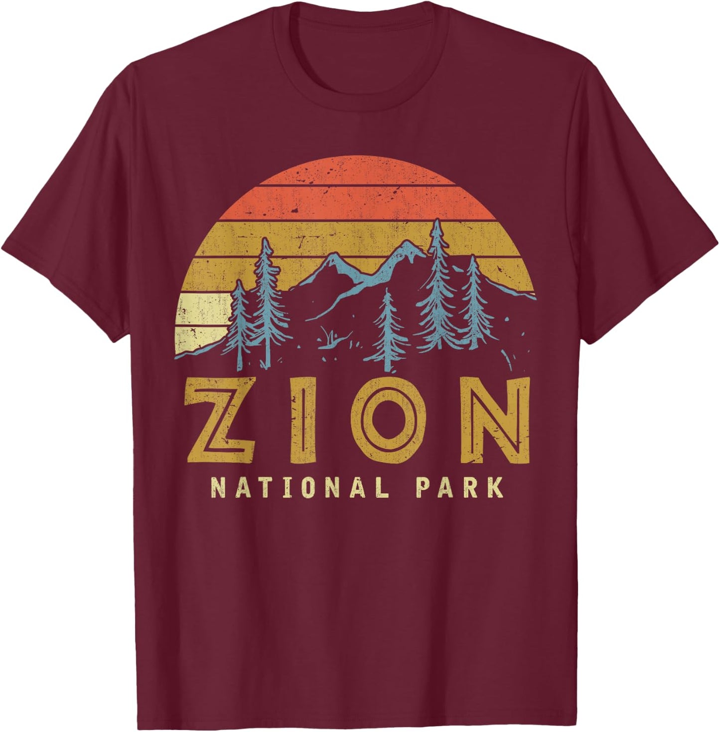 Zion National Park Shirt, US National Park in Utah T-Shirt - T-Shirt | Maroon