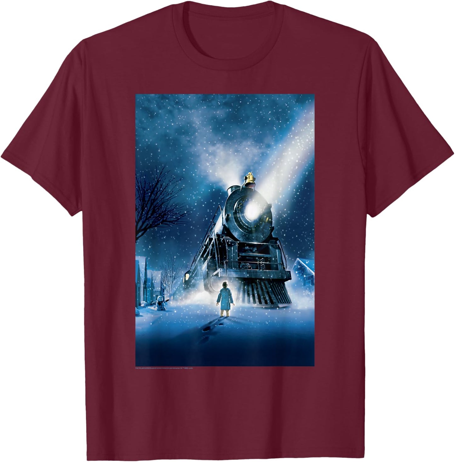 The Polar Express Poster T-Shirt - T-Shirt | Maroon