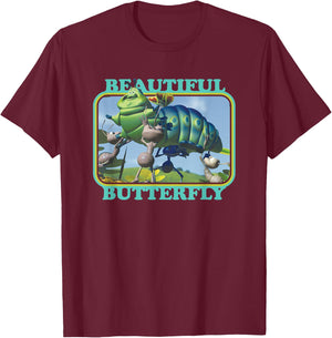 Disney Pixar A Bug's Life Secret Beautiful Butterfly T-Shirt - T-Shirt | Maroon