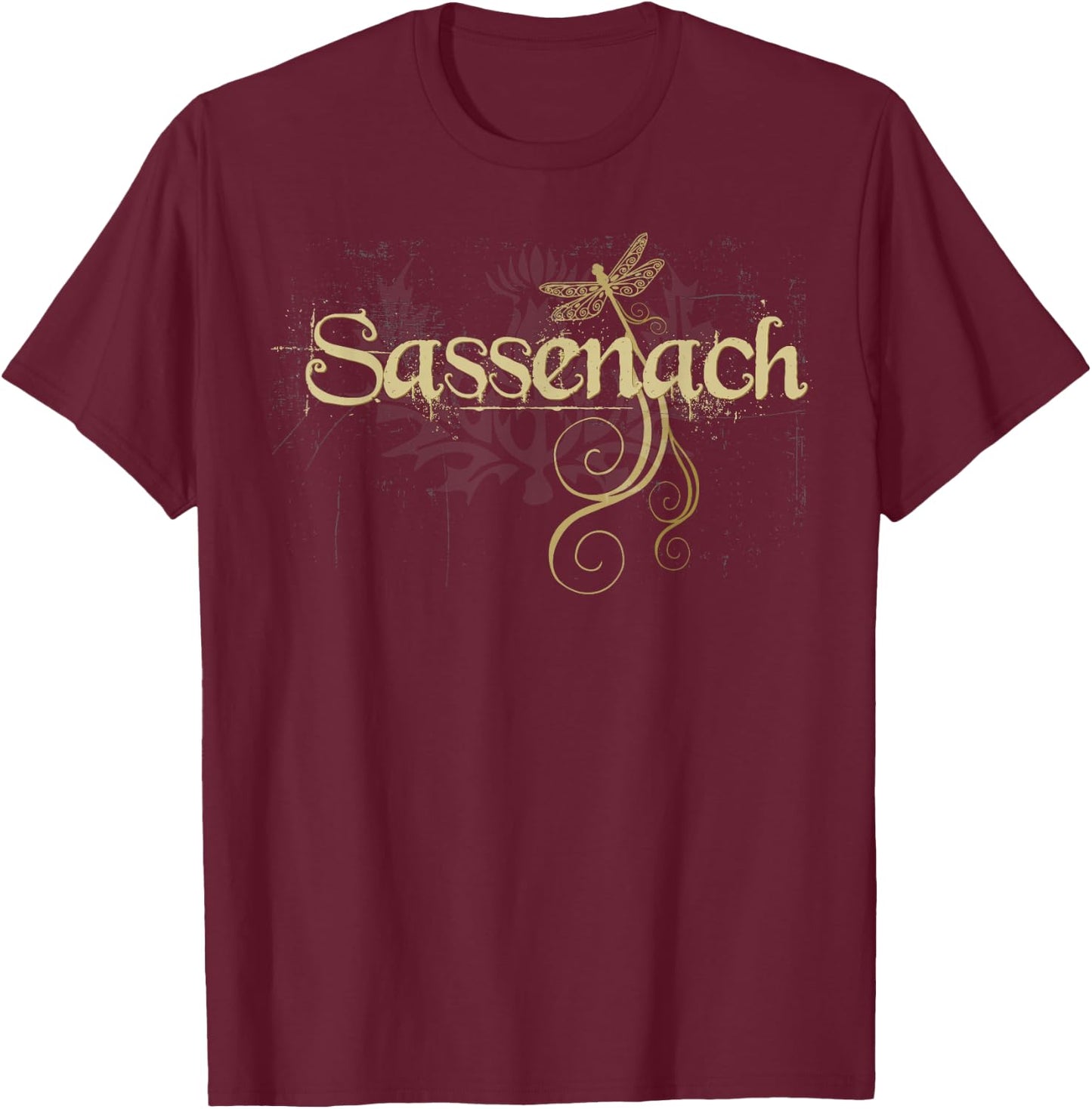 Sassenach Dragonfly Scottish Gift | Retro T-Shirt - T-Shirt | Maroon