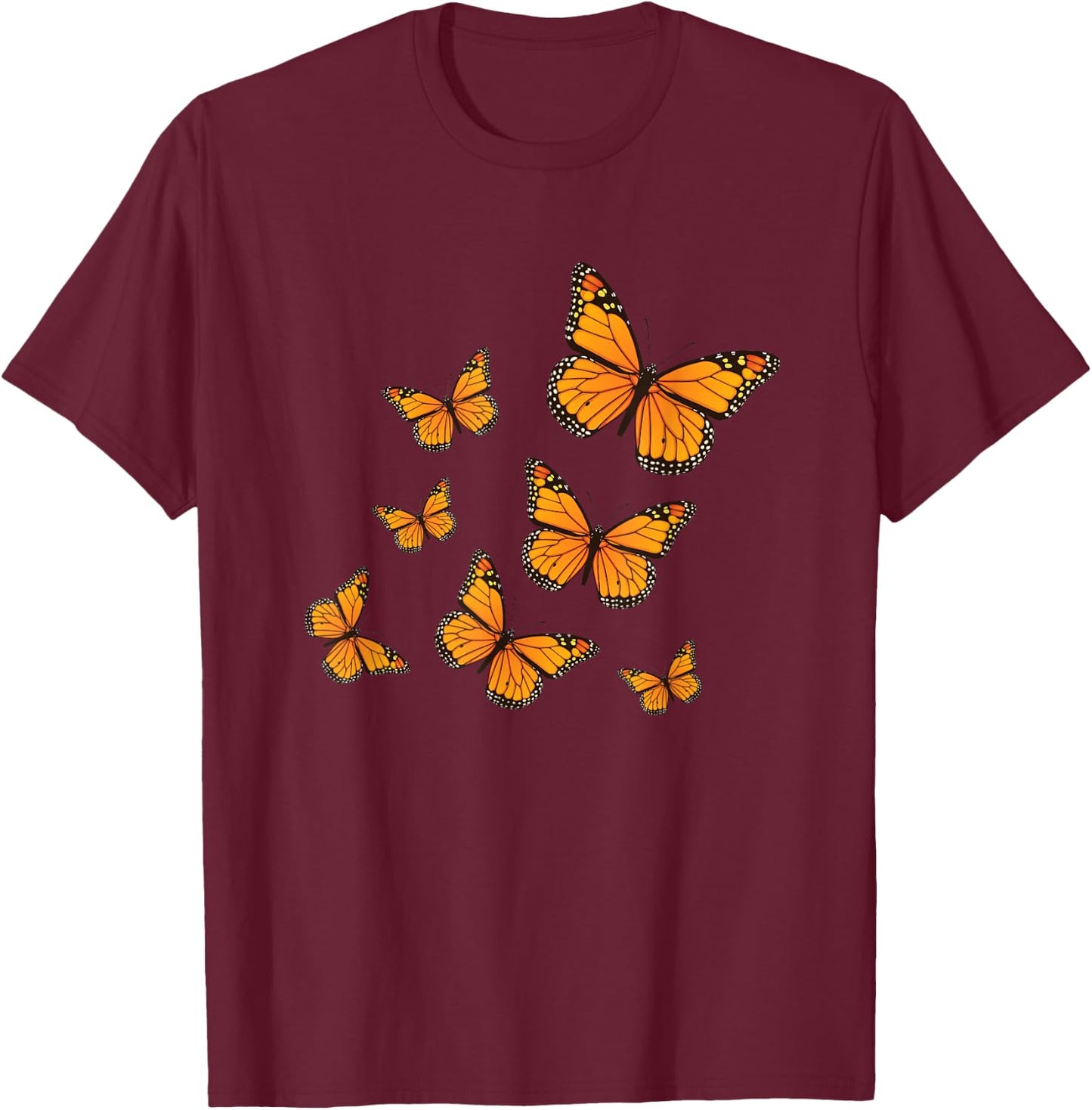 Monarch Butterflies T-Shirt - T-Shirt | Maroon