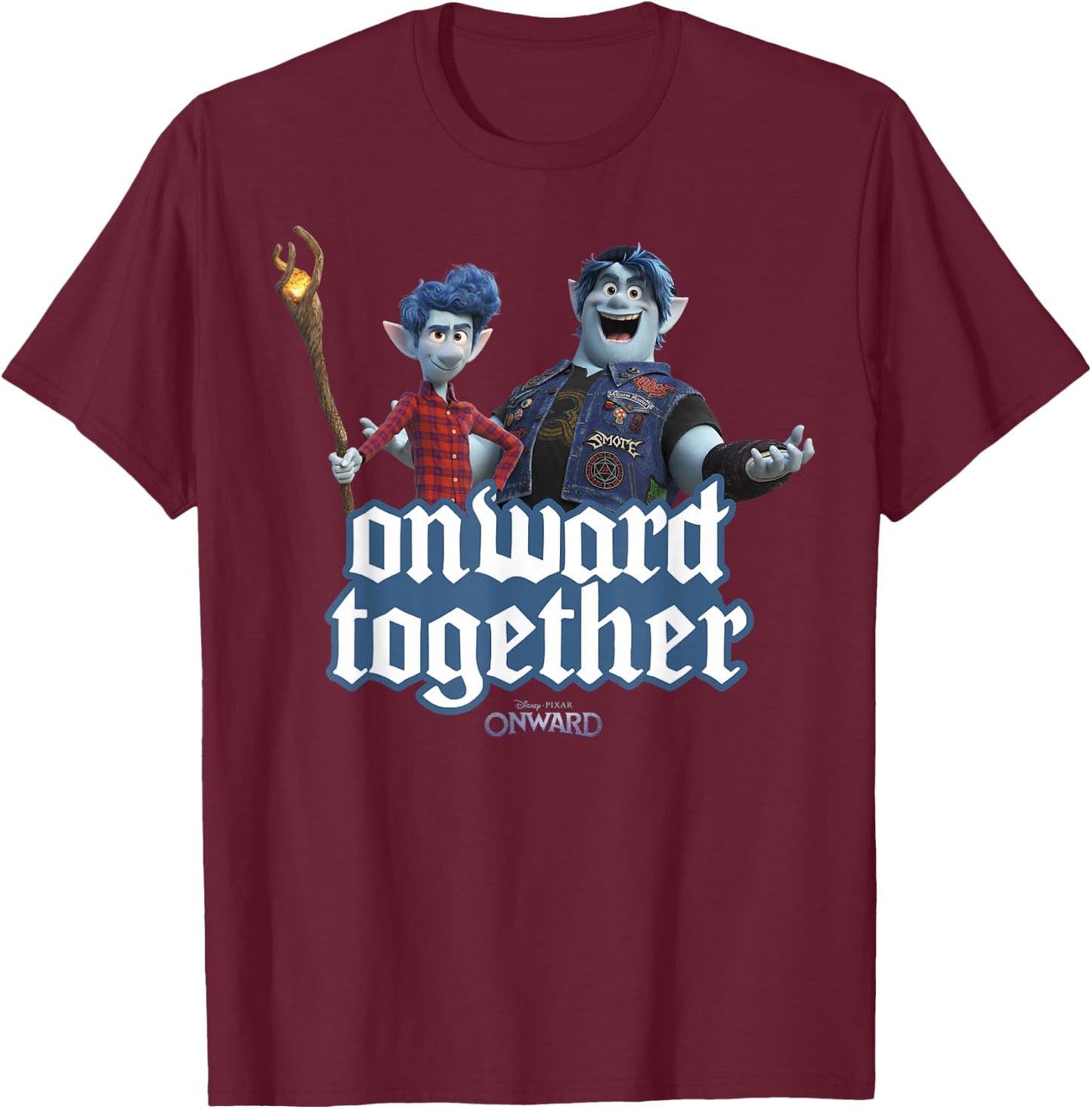 Disney Pixar Onward Barley & Ian Onward Together T-Shirt - T-Shirt | Maroon