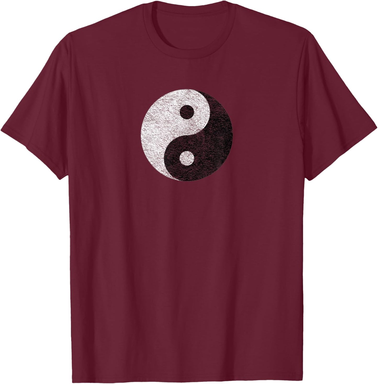 Tao Taoist | Yin Yang | Distressed Vintage | Buddha Inner T-Shirt - T-Shirt | Maroon