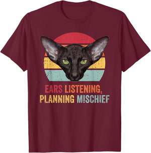 Oriental Shorthair Cat Funny Retro Kitten Kitty Feline Men Women Girls Kids T-Shirt - T-Shirt | Maroon