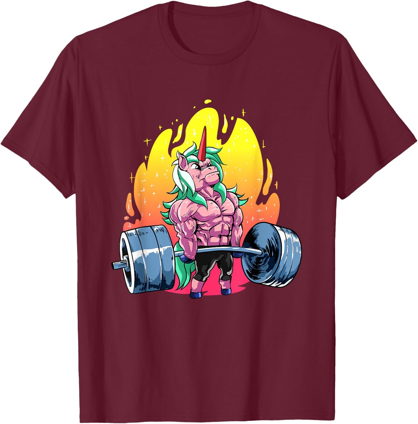 Funny Weightlifting Gift A Unicorn loving Weightlifter T-Shirt - T-Shirt | Maroon