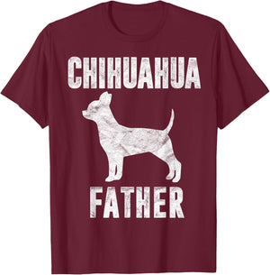 Vintage Chihuahua Dad Gift Chi-chi Father Dog Papa Pet Lover T-Shirt - T-Shirt | Maroon