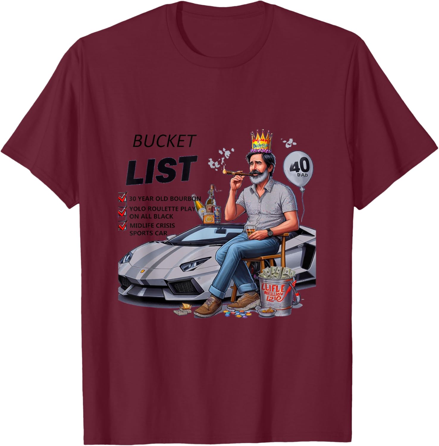 Midlife Crisis T-Shirt - T-Shirt | Maroon