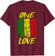 One Love Jamaica Reggae Caribbean Music Rasta Vacation T-Shirt - T-Shirt | Maroon