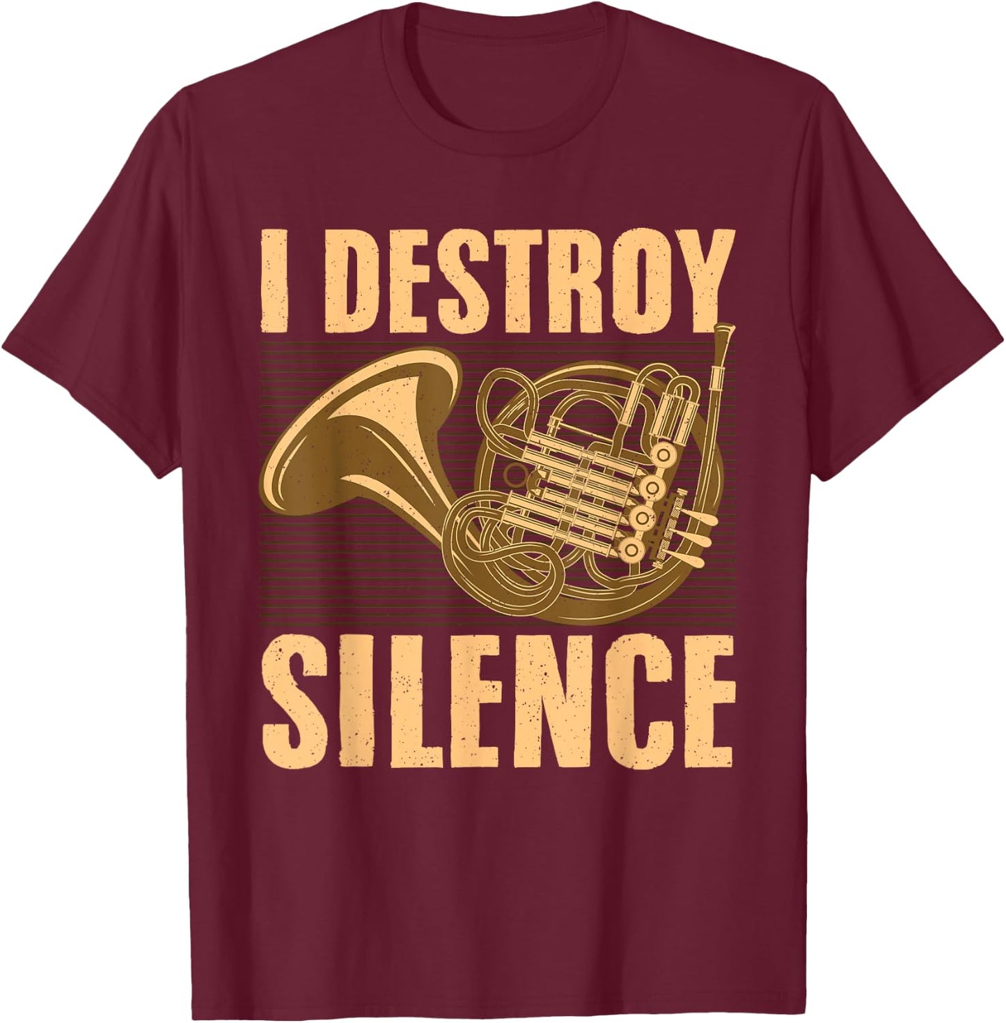 Cool French Horn Art Women Jazz French Horn Lovers T-Shirt - T-Shirt | Maroon