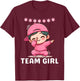 Gender Reveal Party Team Girl Dabbing Cute Baby Pink Teams T-Shirt - T-Shirt | Maroon