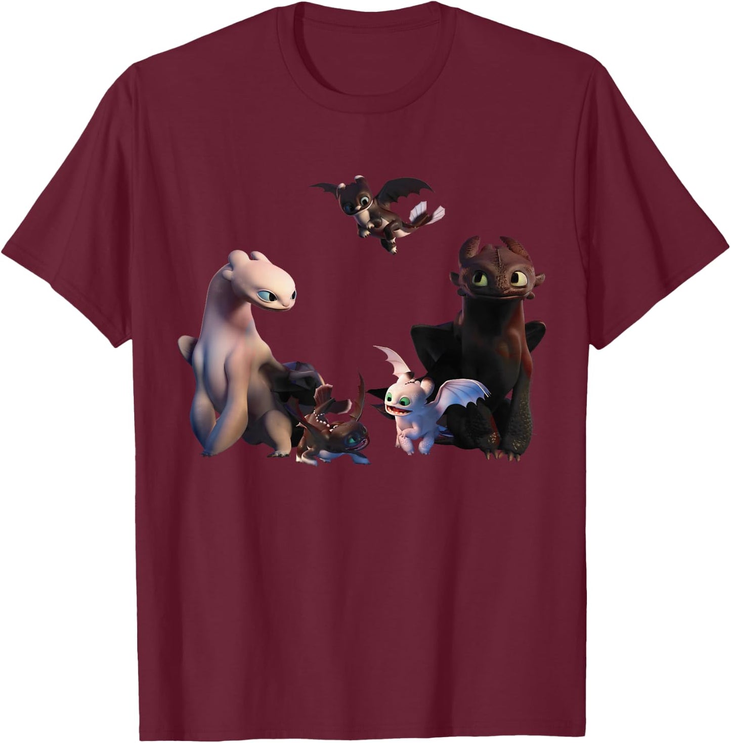 How to Train Your Dragon 3 Night Fury Family T-Shirt - T-Shirt | Maroon