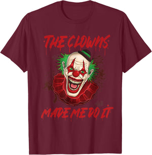 Halloween Clown Free Hugs KIller Evil Laughing Joker Scary T-Shirt - T-Shirt | Maroon