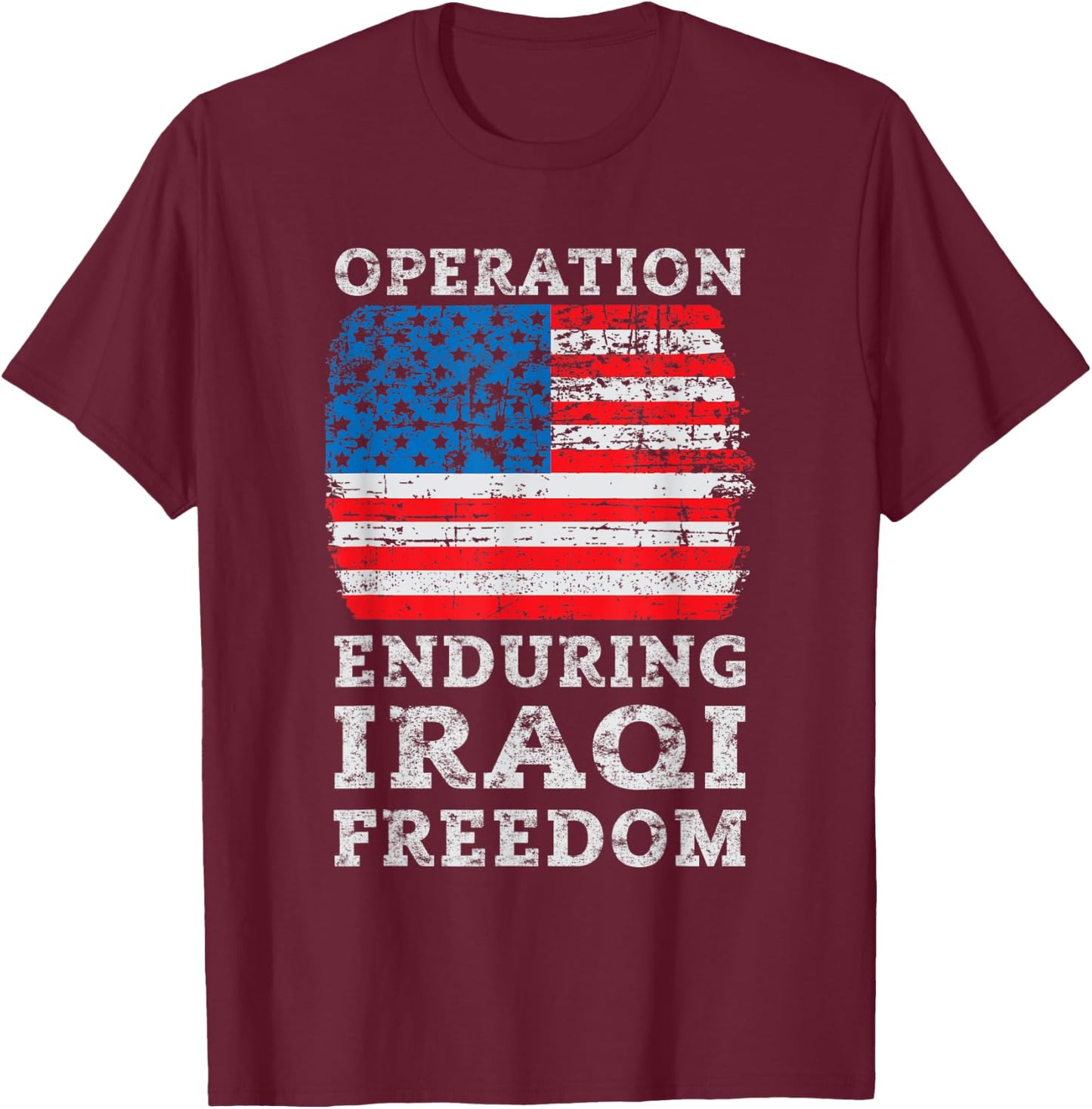 Military Operation Enduring Iraqi Freedom T-Shirt - T-Shirt | Maroon