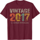 Vintage 2017 Limited Edition 8th Birthday Gifts 8 Year Old T-Shirt - T-Shirt | Maroon