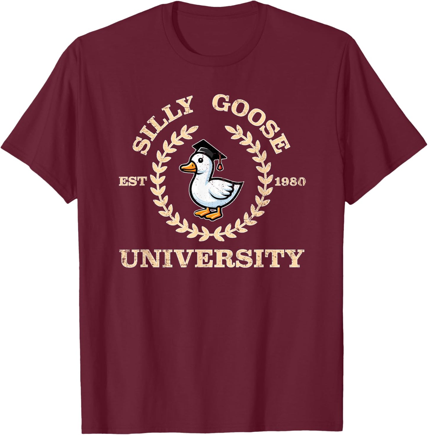 Silly Goose University Vintage T-Shirt - T-Shirt | Maroon