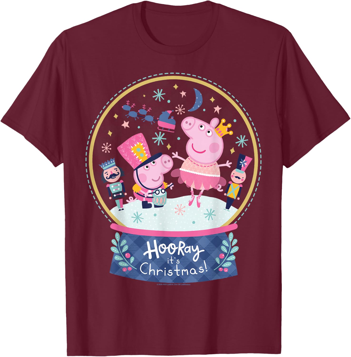 Peppa Pig Magical Snowglobe T-Shirt - T-Shirt | Maroon