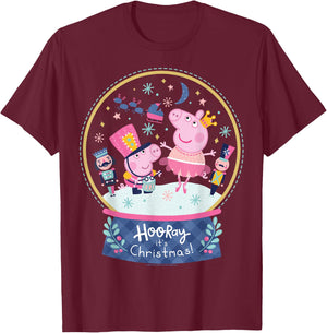Peppa Pig Magical Snowglobe T-Shirt - T-Shirt | Maroon