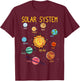 Solar System Planets Science Space Boys Girls STEM Kids T-Shirt - T-Shirt | Maroon