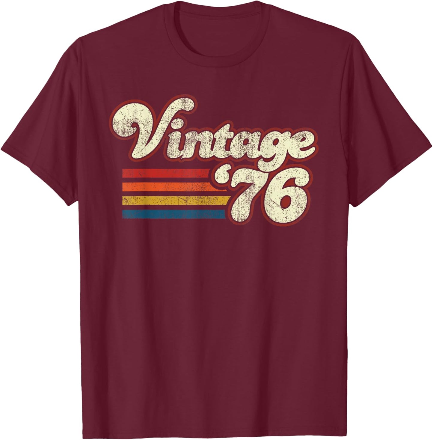 Vintage 1976 Birthday T-Shirt - T-Shirt | Maroon