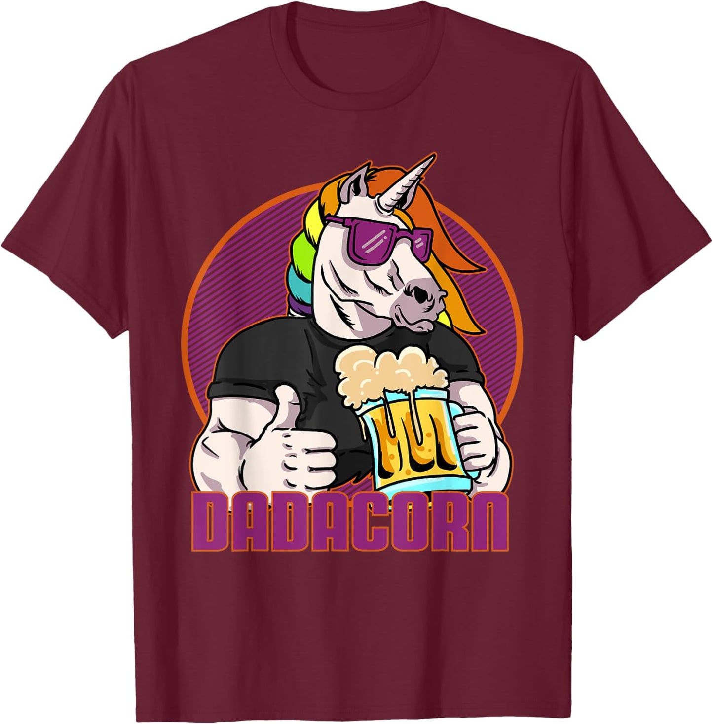 Daddycorn Father & Father's Day Gift Unicorn Dad T-Shirt - T-Shirt | Maroon