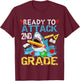 Shark Ready To Attack 2nd Grade Funny 2nd First Day School T-Shirt - T-Shirt | Maroon
