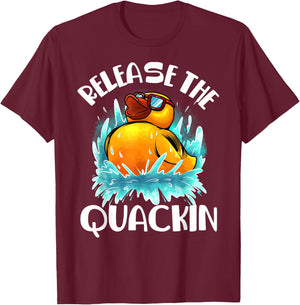 Funny Release The Quackin Gift | Rubber Duck Lover Toddlers T-Shirt - T-Shirt | Maroon