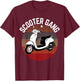 Scooter Gang Retro Vintage Moped Motorcycle Gear 2 Wheeler T-Shirt - T-Shirt | Maroon