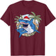Shark Christmas In July Tropical Beach Summer Vacation Women Kids T-Shirt - T-Shirt | Maroon