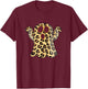 Ghost Boo Leopard Print Halloween Women Girls boys Kids T-Shirt - T-Shirt | Maroon