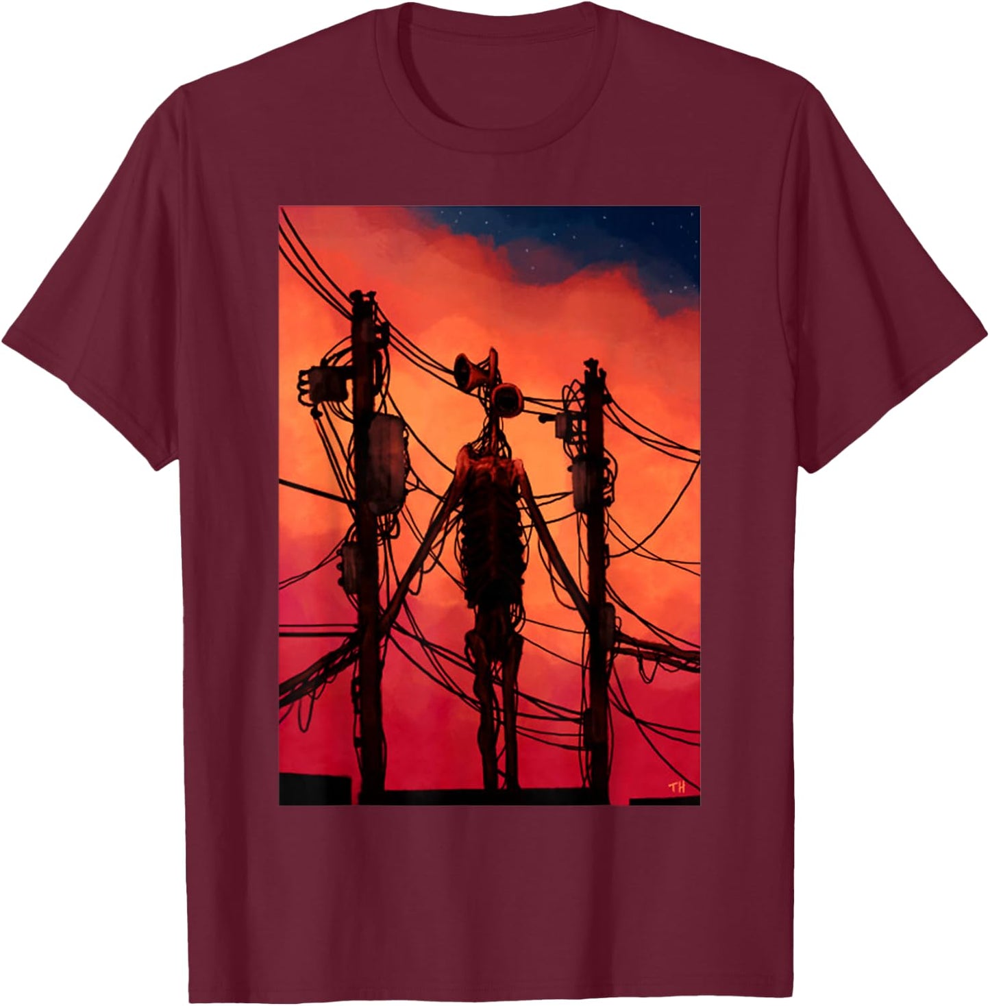 Funny Dabbing Siren Head Vintage Meme Character Kids Gifts T-Shirt - T-Shirt | Maroon