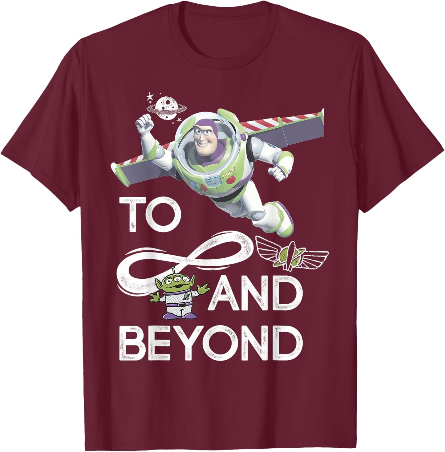 Disney Pixar Toy Story Buzz & Alien To Infinity And Beyond T-Shirt - T-Shirt | Maroon