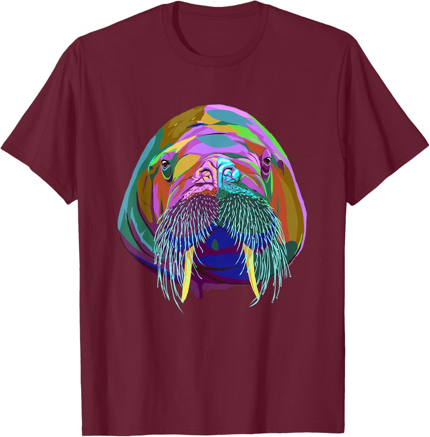 Splash Walrus T-Shirt - T-Shirt | Maroon